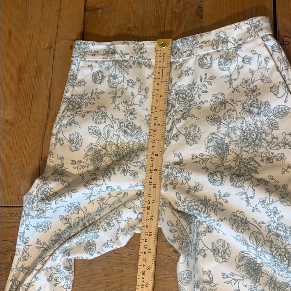 Madison d'Amelie Paris Women's NWT Floral Toile Pants Sz 4 PullOn Elastic Waist - Picture 14 of 15